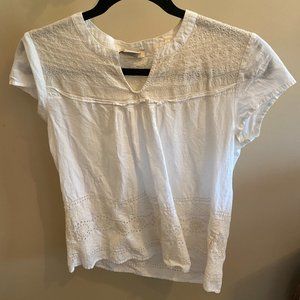 Lucky Brand Embroidered White Top